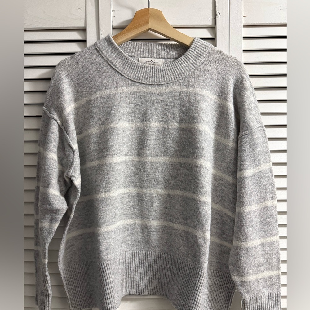 Gray Striped Women's Sweater